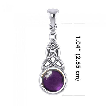 Triquetra Silver Pendant with Gem TP2937 - Jewelry